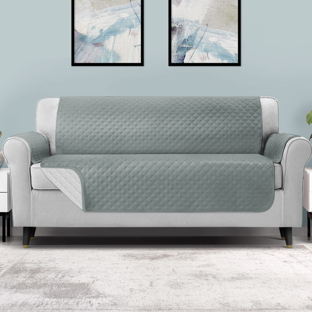 artiss-sofa-cover-quilted-couch-covers-100-water-resistant-4-seater-grey at www.mallsonline.com.au