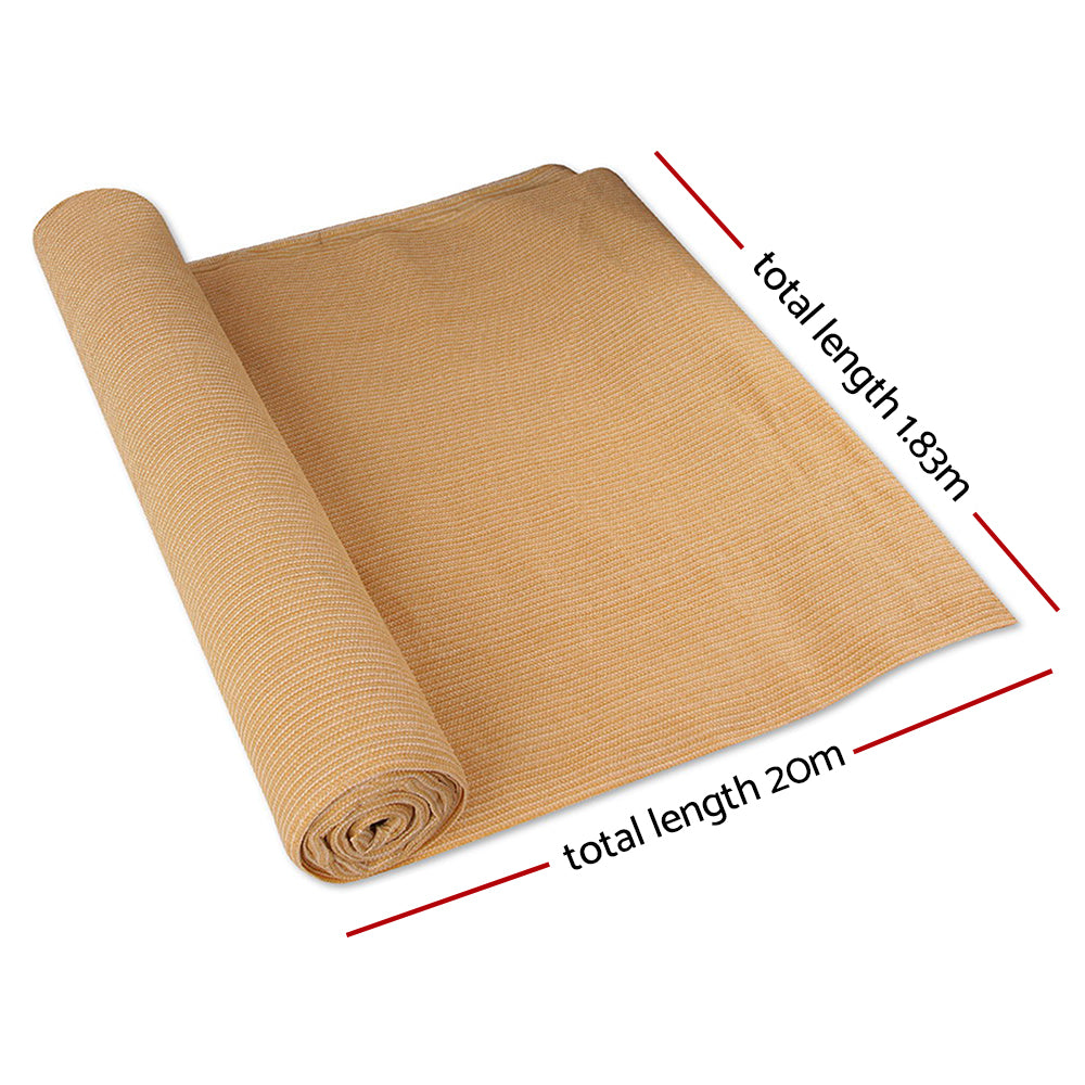 instahut-1-83-x-20m-shade-sail-cloth-beige www.mallsonline.com.au