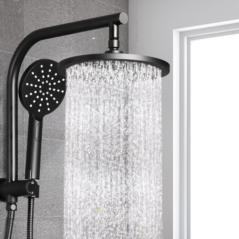 cefito-wels-9-rain-shower-head-set-round-handheld-high-pressure-wall-black at www.mallsonline.com.au