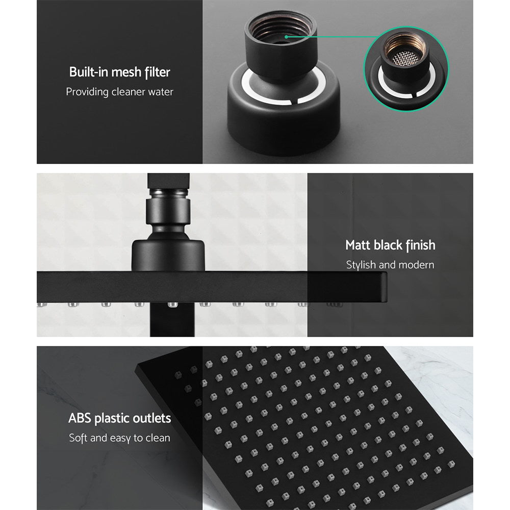 cefito-wels-8-rain-shower-head-set-square-handheld-high-pressure-wall-black at www.mallsonline.com.au