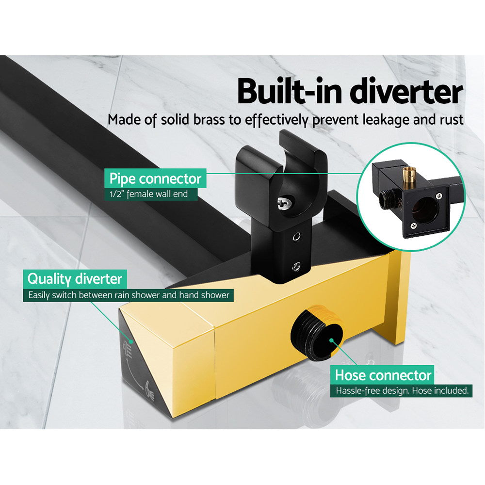 cefito-wels-8-rain-shower-head-set-square-handheld-high-pressure-wall-black at www.mallsonline.com.au