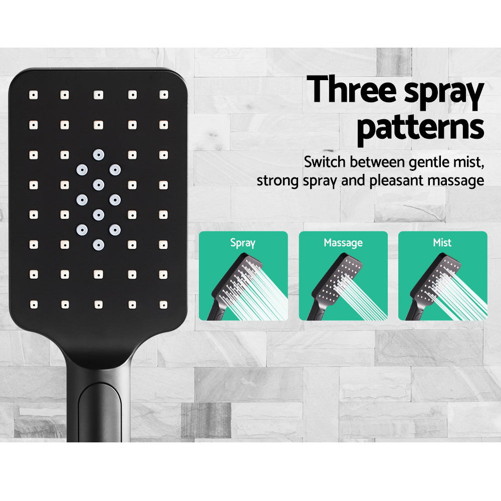cefito-wels-8-rain-shower-head-set-square-handheld-high-pressure-wall-black at www.mallsonline.com.au