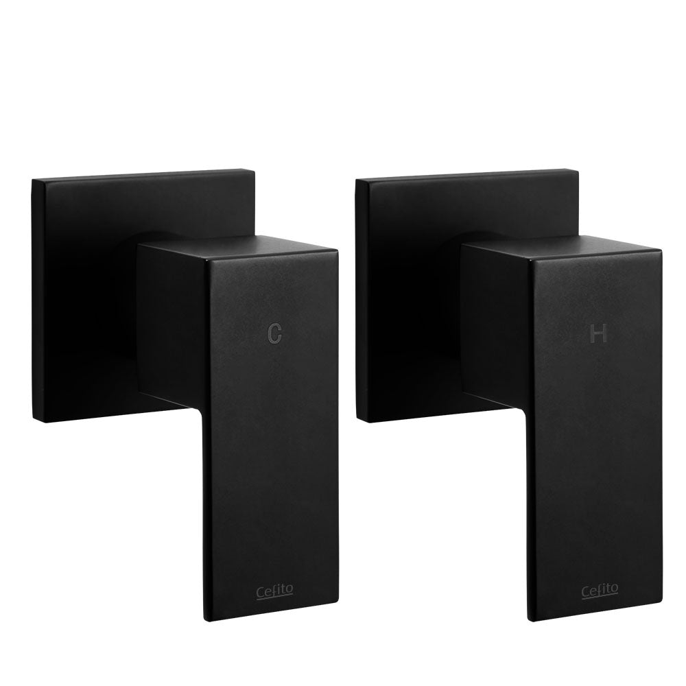cefito-bathroom-taps-faucet-rain-shower-head-set-hot-and-cold-diverter-diy-black at www.mallsonline.com.au