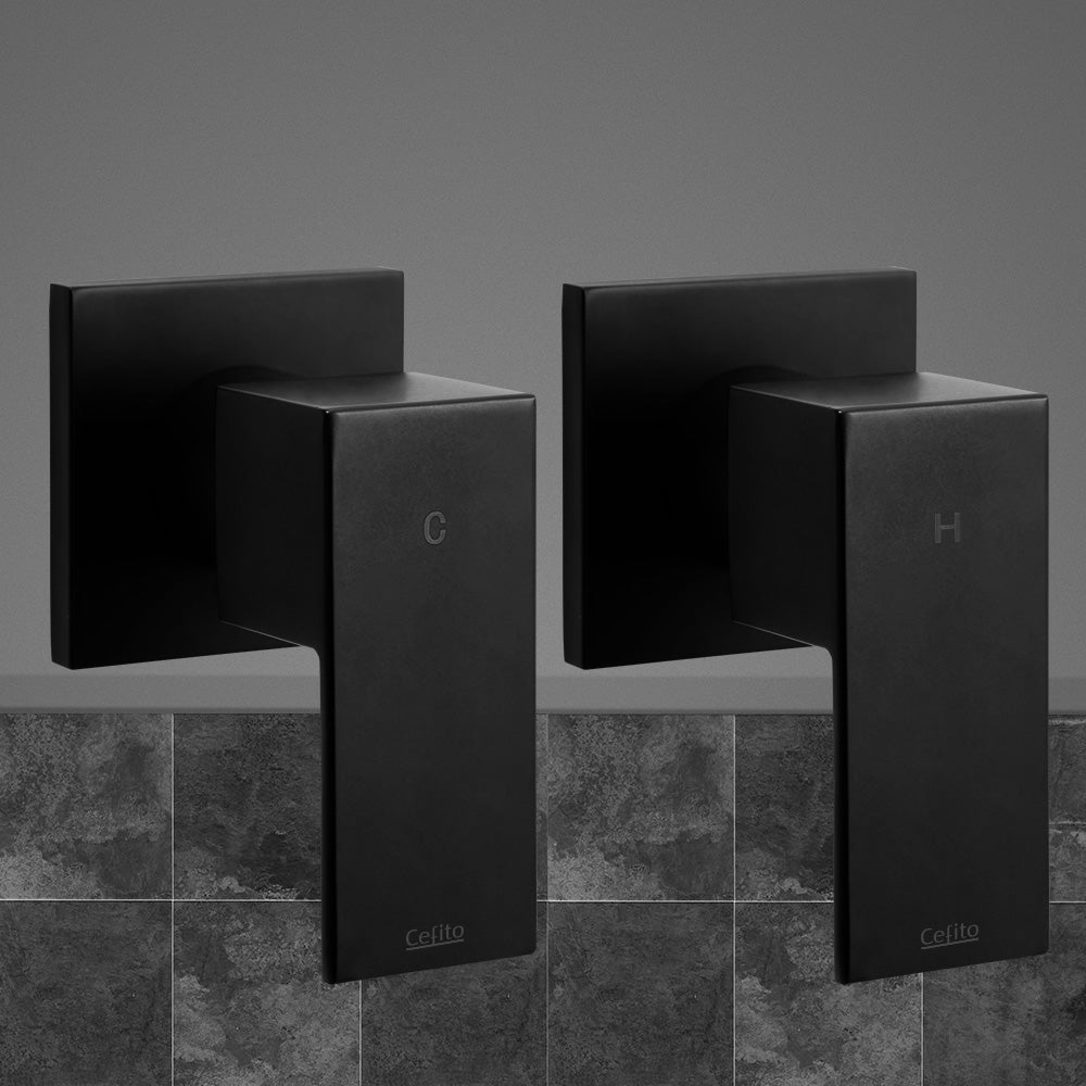 cefito-bathroom-taps-faucet-rain-shower-head-set-hot-and-cold-diverter-diy-black at www.mallsonline.com.au