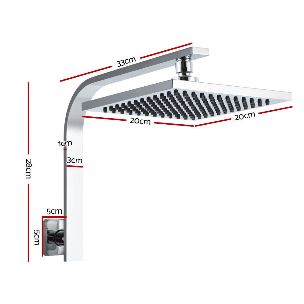 cefito-wels-8-rain-shower-head-set-square-high-pressure-wall-arm-diy-chrome at www.mallsonline.com.au