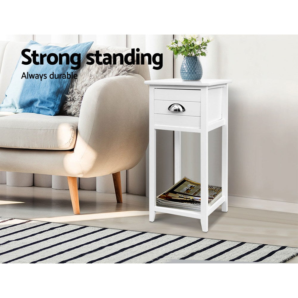 artiss-bedside-table-nightstand-drawer-storage-cabinet-lamp-side-shelf-white at www.mallsonline.com.au