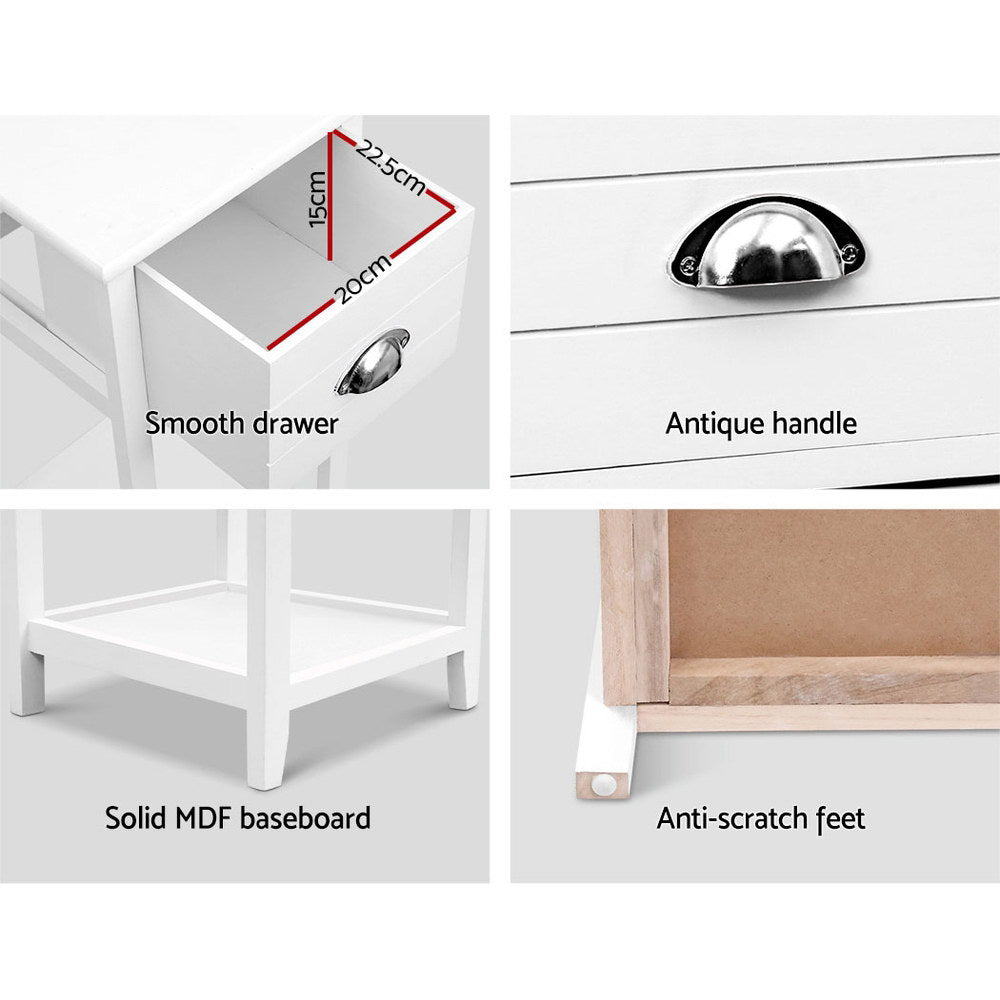 artiss-bedside-table-nightstand-drawer-storage-cabinet-lamp-side-shelf-white at www.mallsonline.com.au