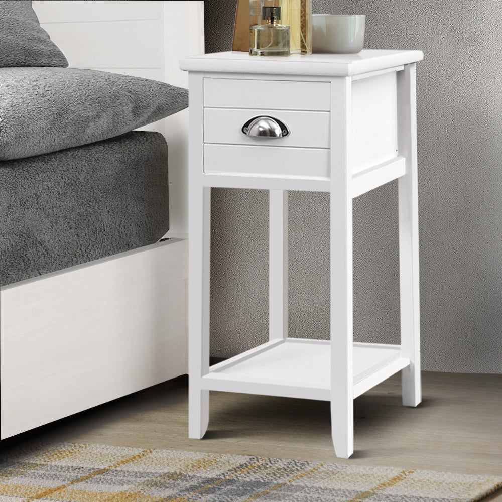artiss-bedside-table-nightstand-drawer-storage-cabinet-lamp-side-shelf-white at www.mallsonline.com.au