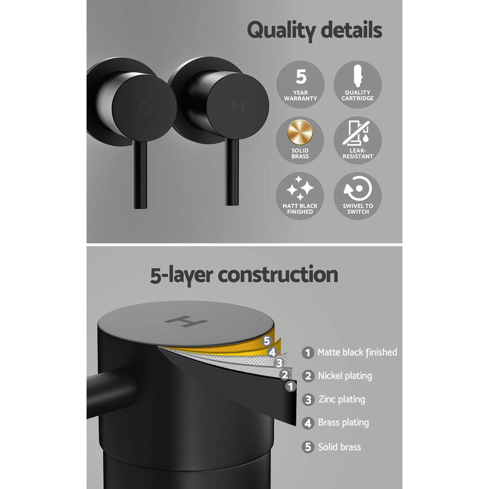 cefito-bathroom-tap-shower-twin-tap-faucet-basin-sink-bath-swivel-black at www.mallsonline.com.au
