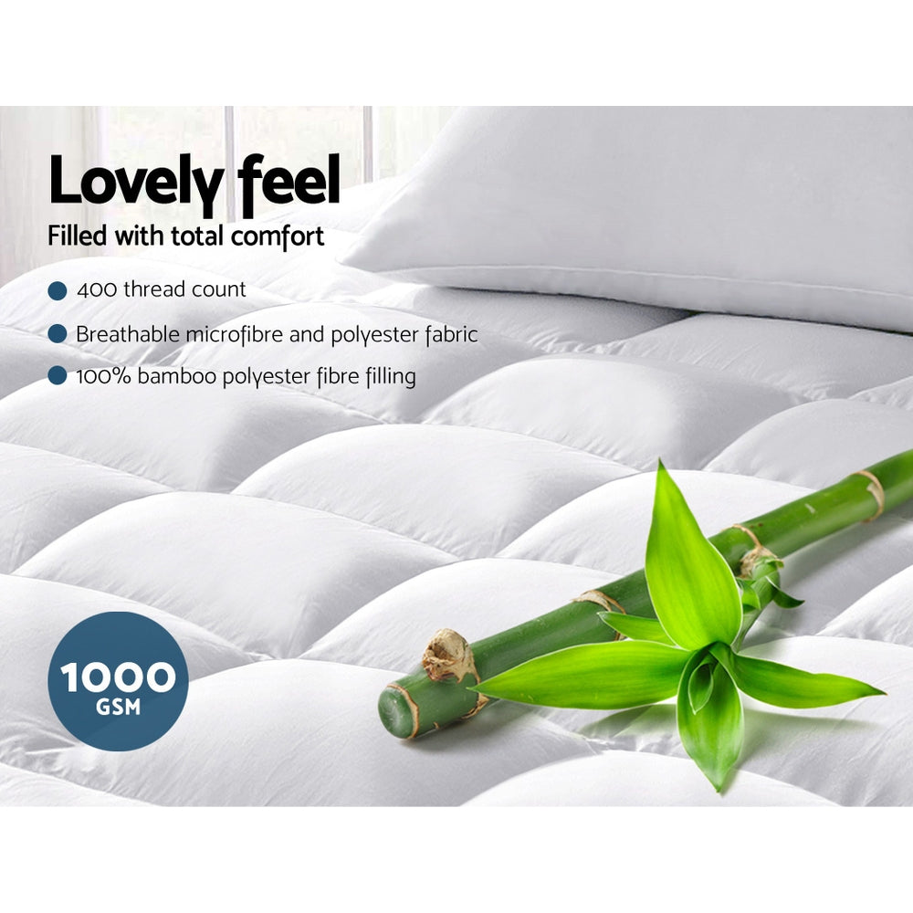 giselle-double-mattress-topper-bamboo-fibre-pillowtop-protector at www.mallsonline.com.au