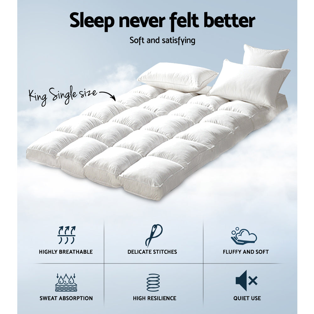 giselle-king-single-mattress-topper-bamboo-fibre-pillowtop-protector at www.mallsonline.com.au