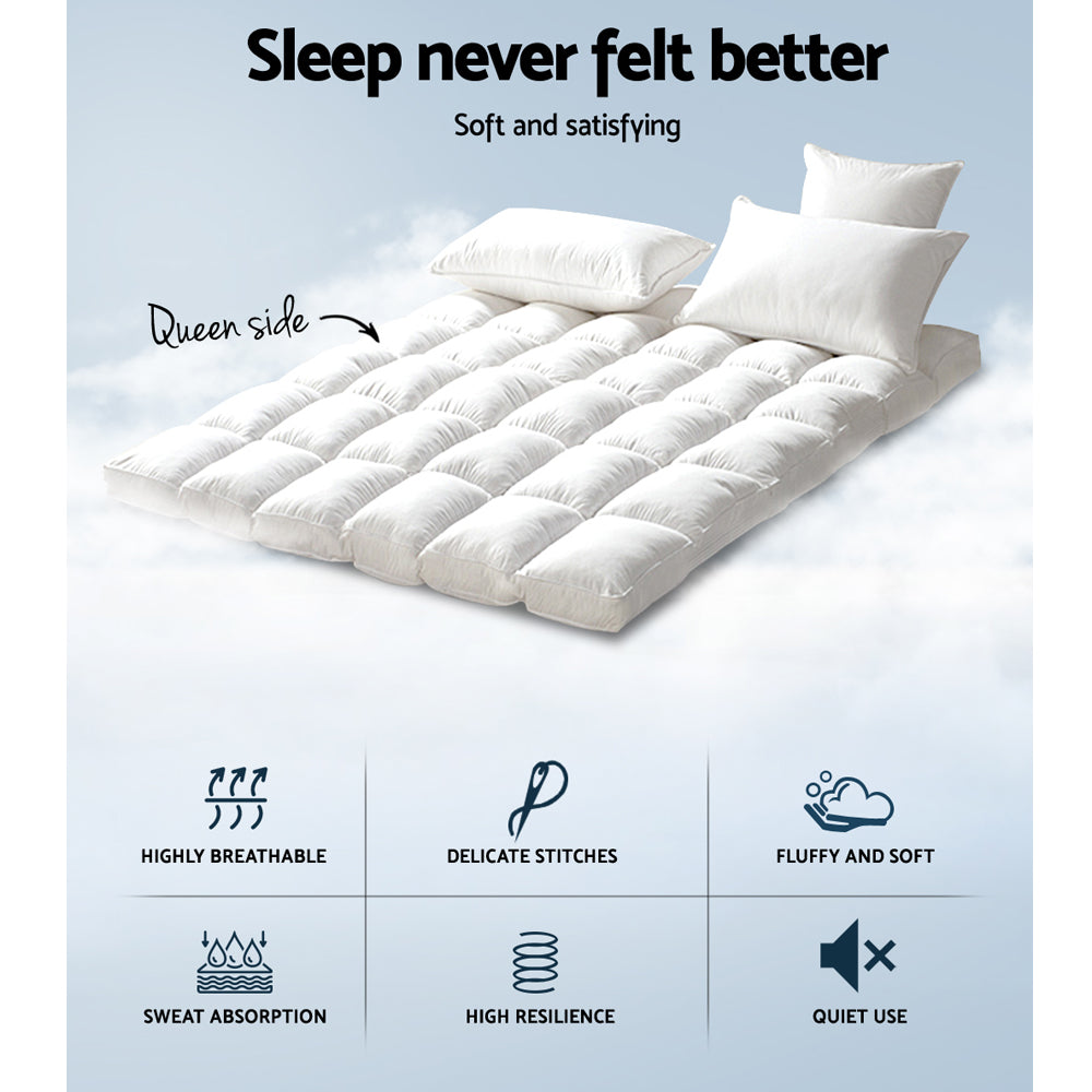 giselle-queen-mattress-topper-bamboo-fibre-pillowtop-protector at www.mallsonline.com.au