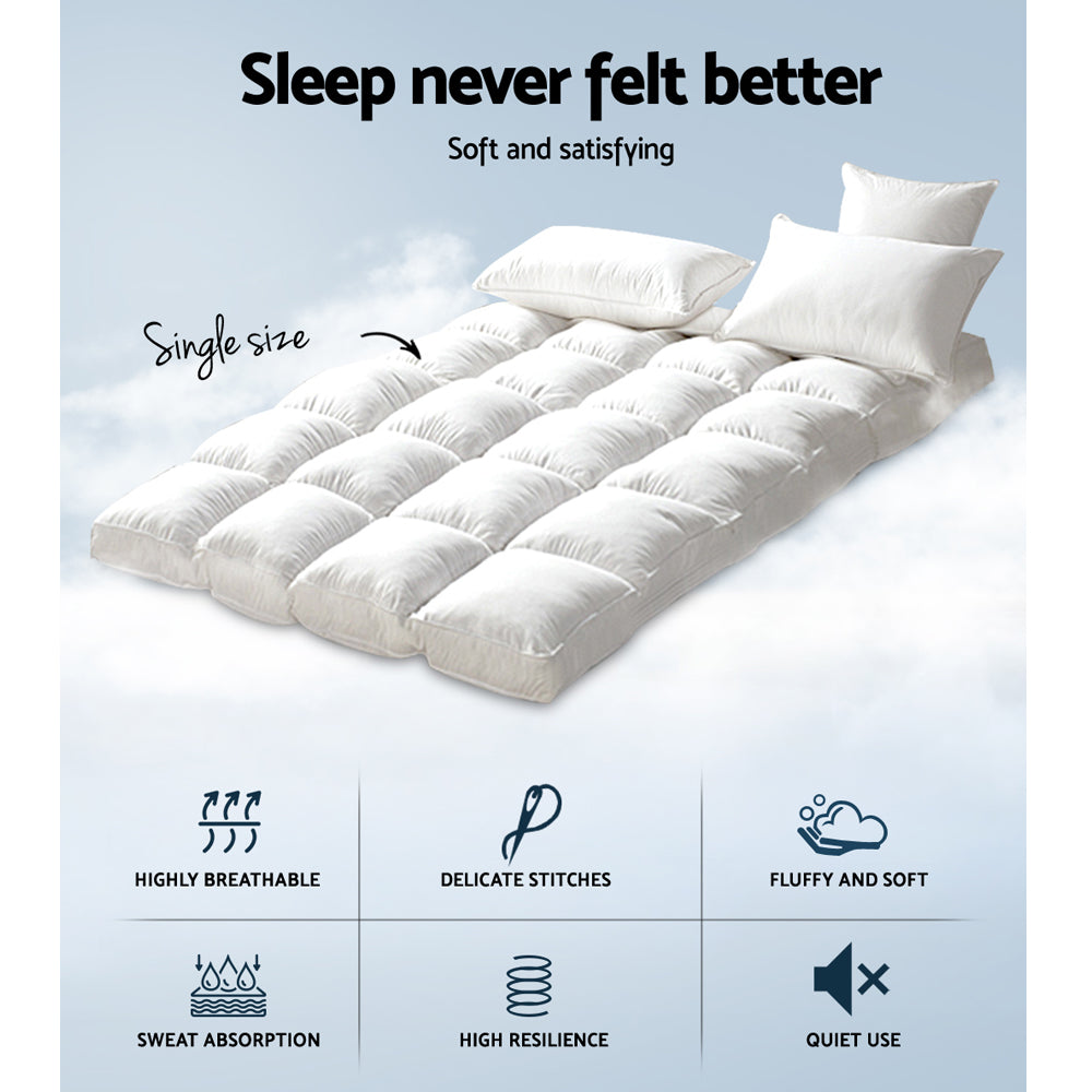 giselle-single-mattress-topper-bamboo-fibre-pillowtop-protector at www.mallsonline.com.au