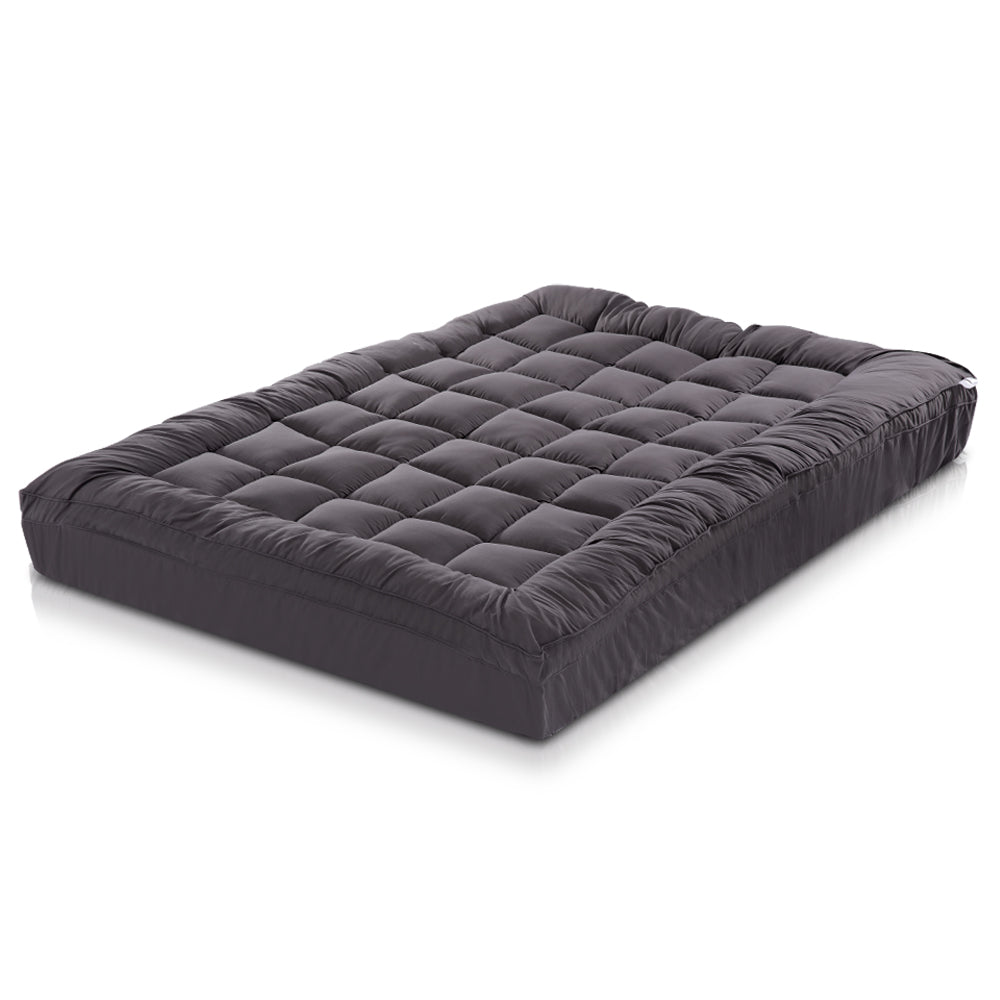 giselle-king-mattress-topper-pillowtop-1000gsm-charcoal-microfibre-bamboo-fibre-filling-protector at www.mallsonline.com.au