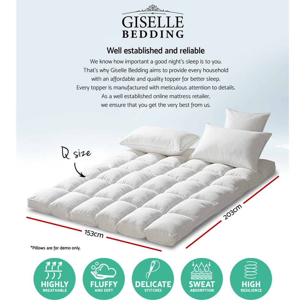 giselle-queen-mattress-topper-pillowtop-1000gsm-microfibre-filling-protector at www.mallsonline.com.au