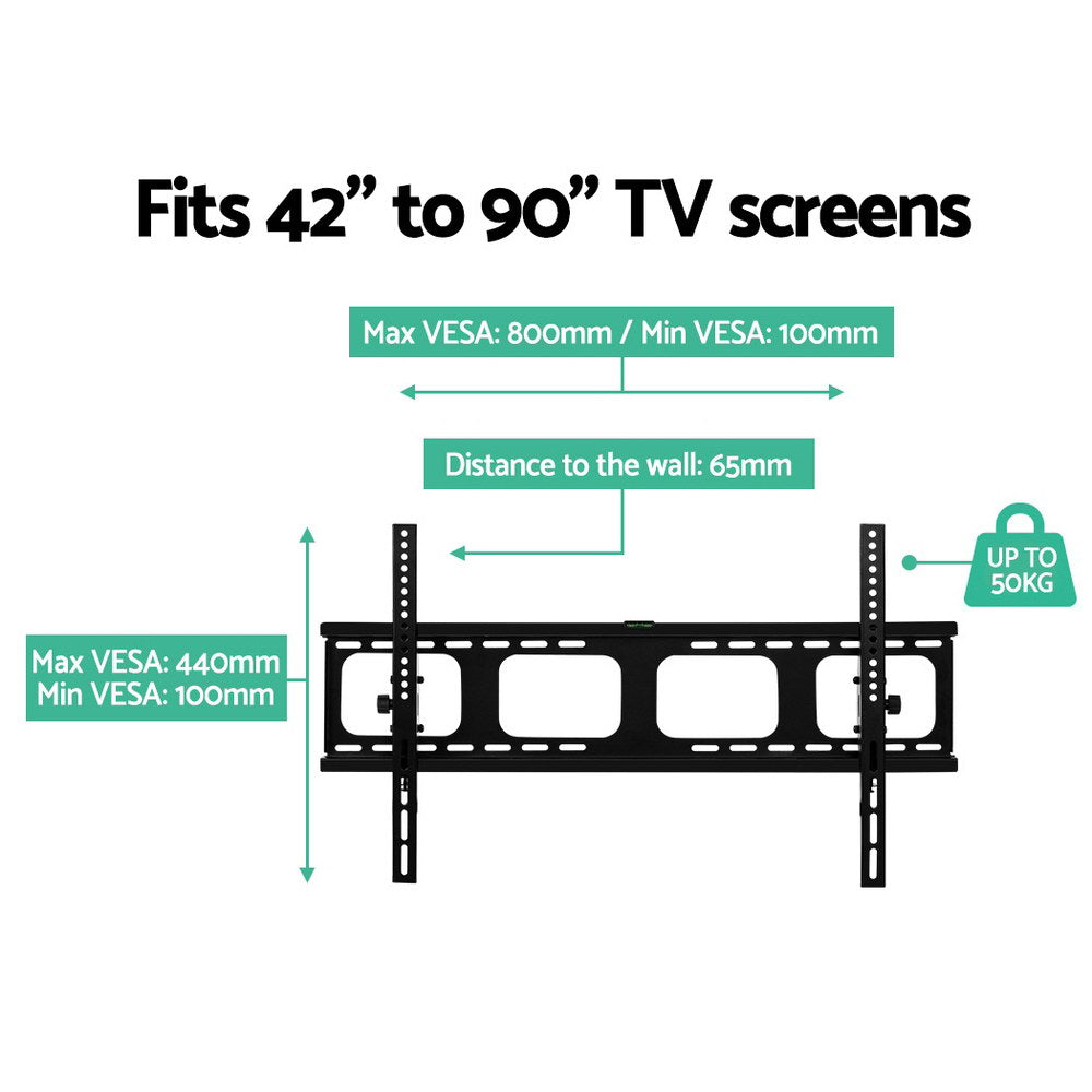 artiss-tv-wall-mount-bracket-tilt-flat-slim-led-lcd-plasma-42-55-65-75-90-inch at www.mallsonline.com.au