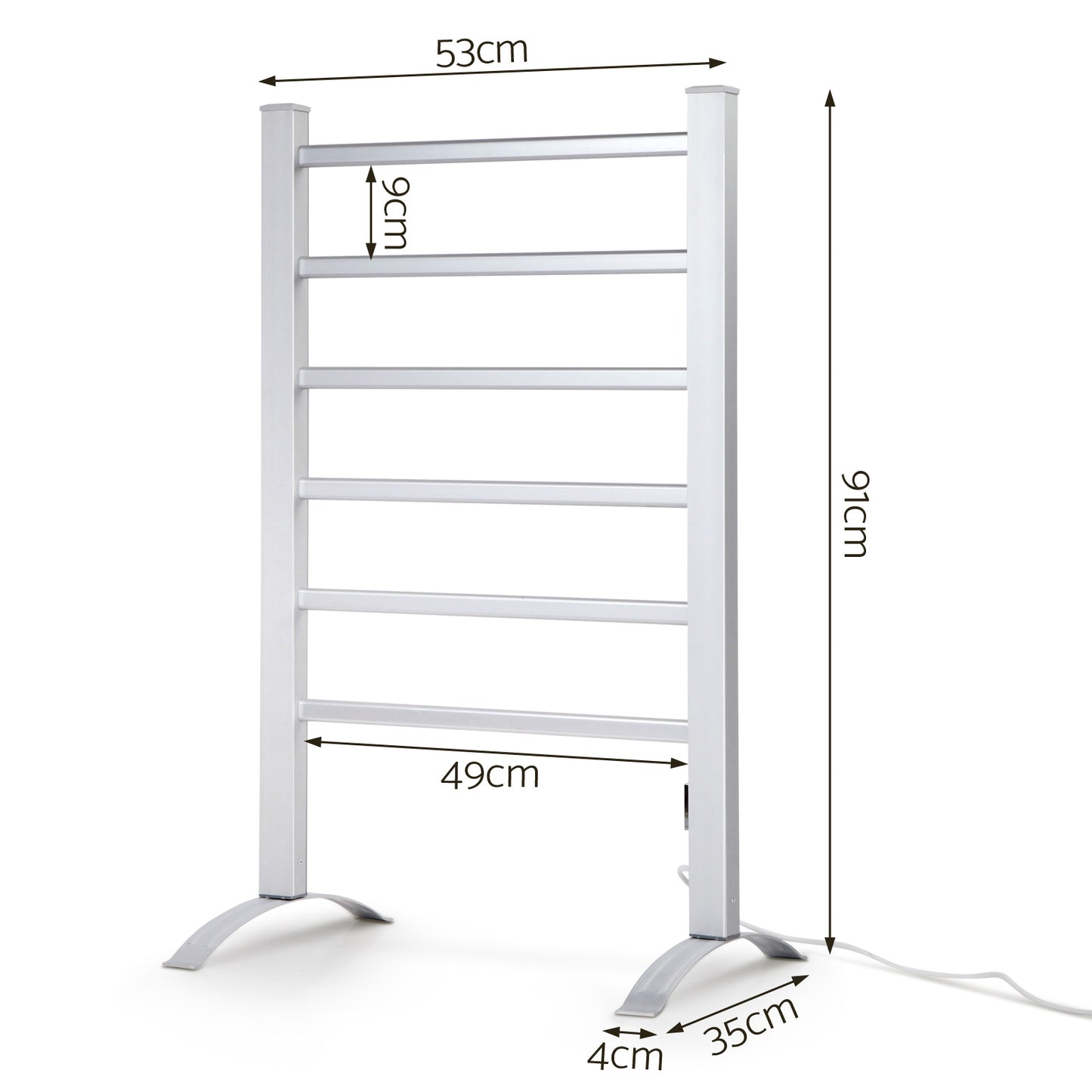 devanti-electric-heated-towel-rail-rails-warmer-rack-aluminium-6-bars at www.mallsonline.com.au