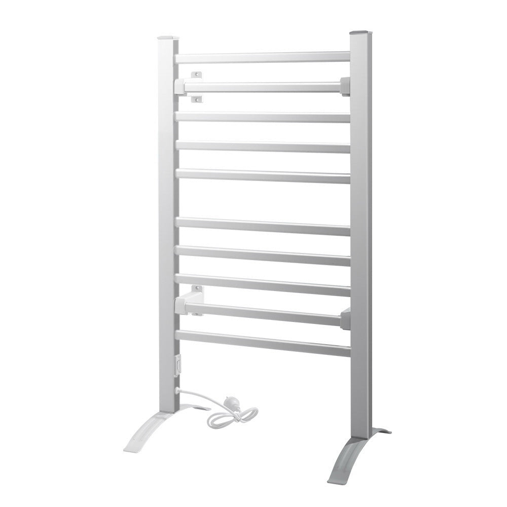 devanti-electric-heated-towel-rail-rails-warmer-rack-aluminium-10-bars at www.mallsonline.com.au