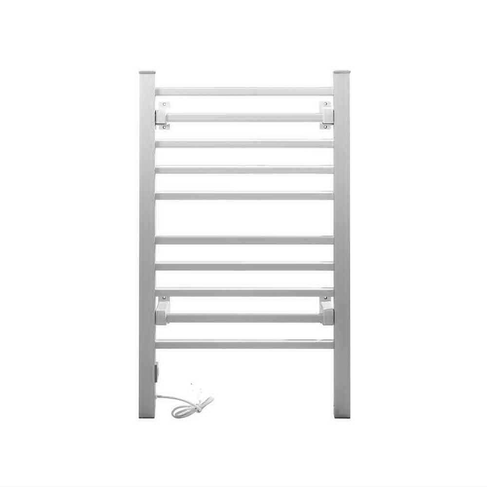 devanti-electric-heated-towel-rail-rails-warmer-rack-aluminium-10-bars at www.mallsonline.com.au
