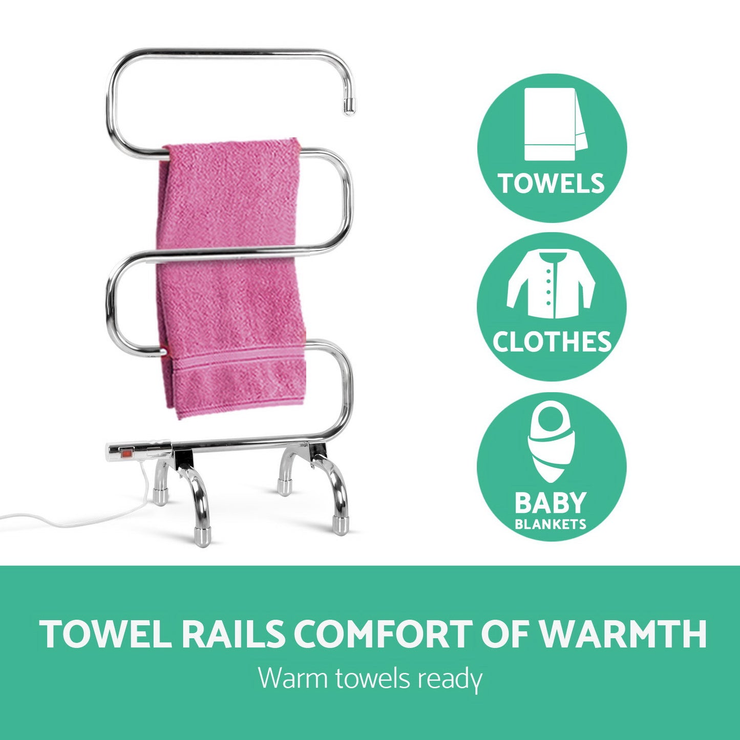 devanti-electric-heated-towel-rail-rack-rails-freestanding-5-bars at www.mallsonline.com.au