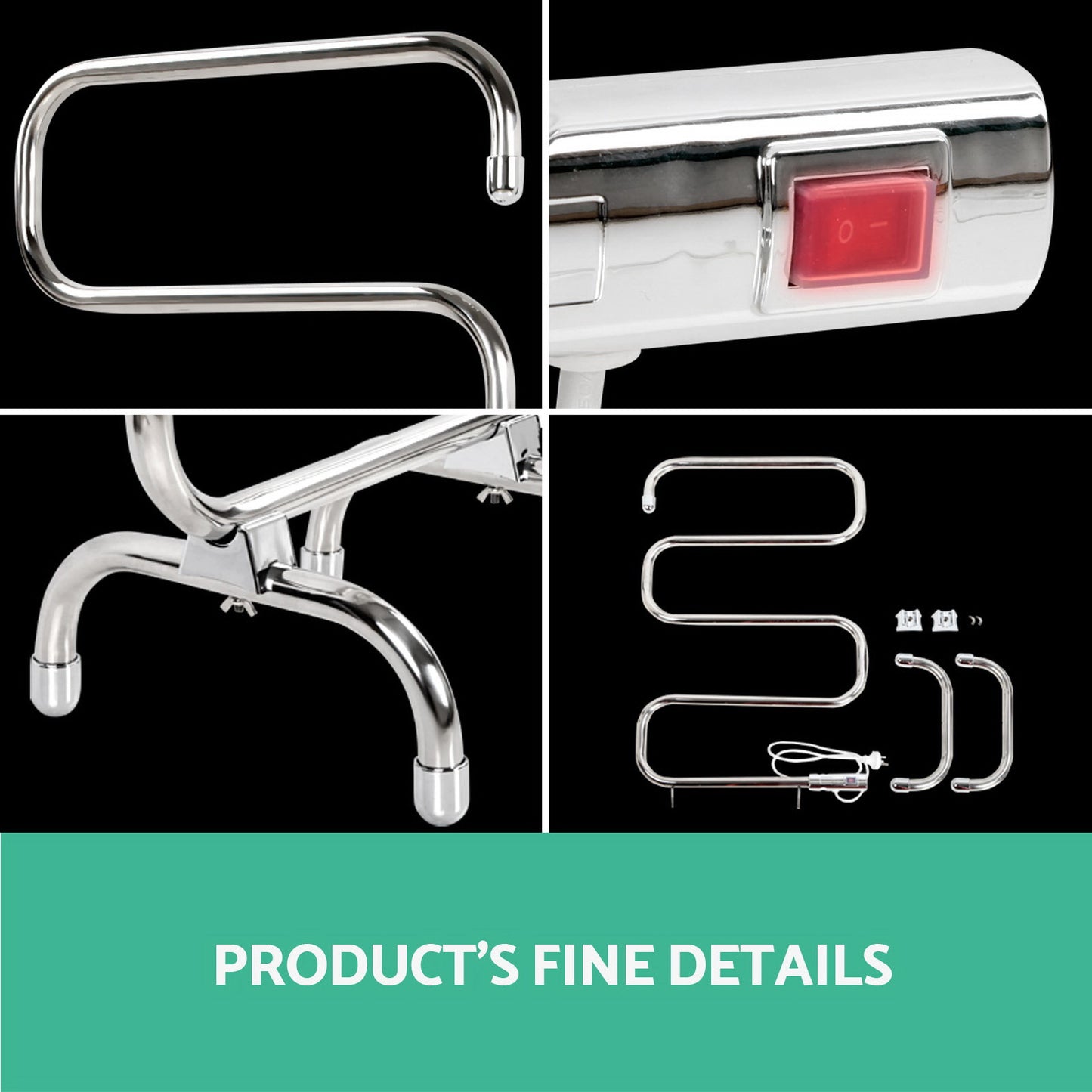 devanti-electric-heated-towel-rail-rack-rails-freestanding-5-bars at www.mallsonline.com.au