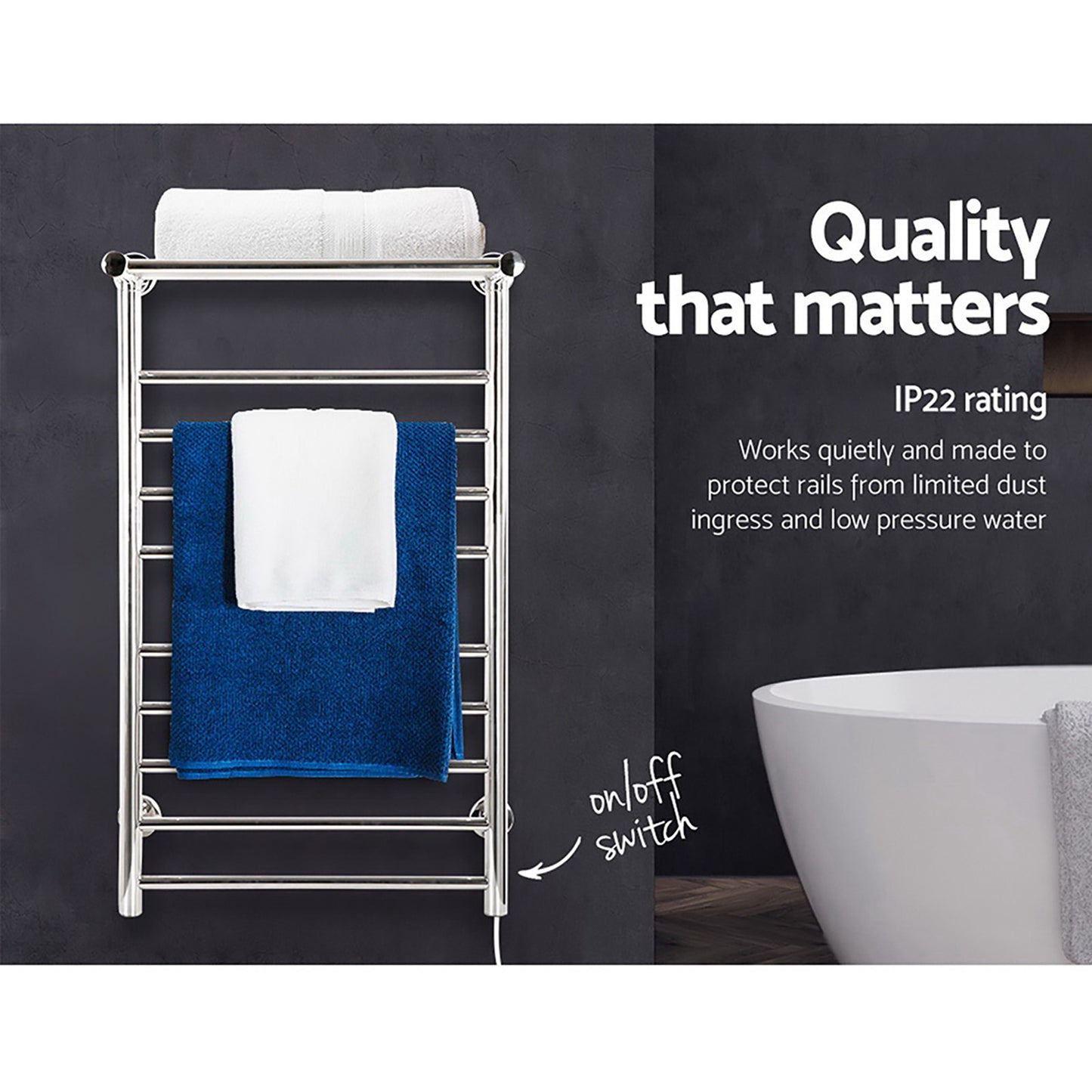 devanti-electric-heated-towel-rail-warmer-heater-rails-rack-wall-mounted-14-bar at www.mallsonline.com.au