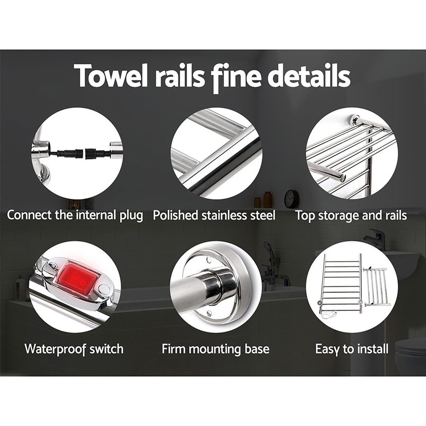 devanti-electric-heated-towel-rail-warmer-heater-rails-rack-wall-mounted-14-bar at www.mallsonline.com.au