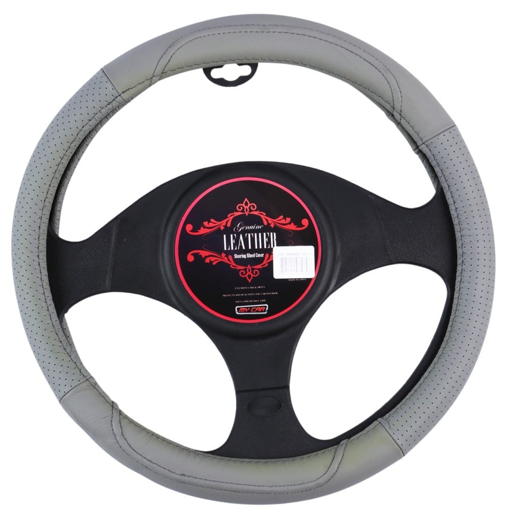 oklahoma-steering-wheel-cover-grey-leather at www.mallsonline.com.au