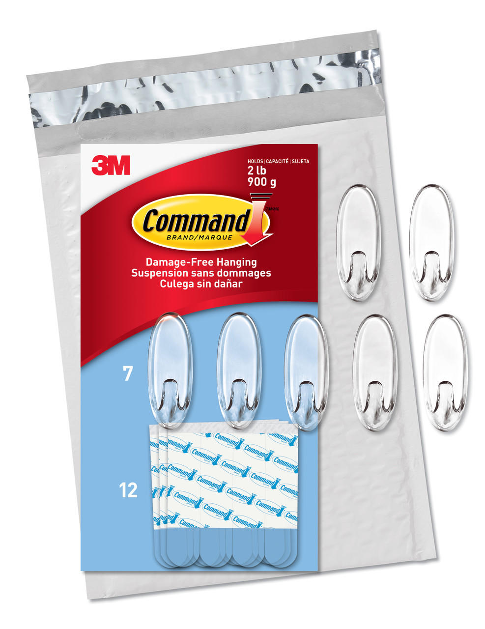 command-medium-clear-oval-value-pack-7-hooks-and-12-strips-cl091-7na www.mallsonline.com.au