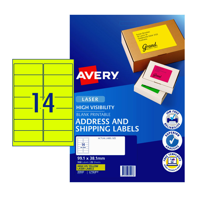 avery-laserlabel-yl-l7163f-y14up-pack-of-25 at www.mallsonline.com.au