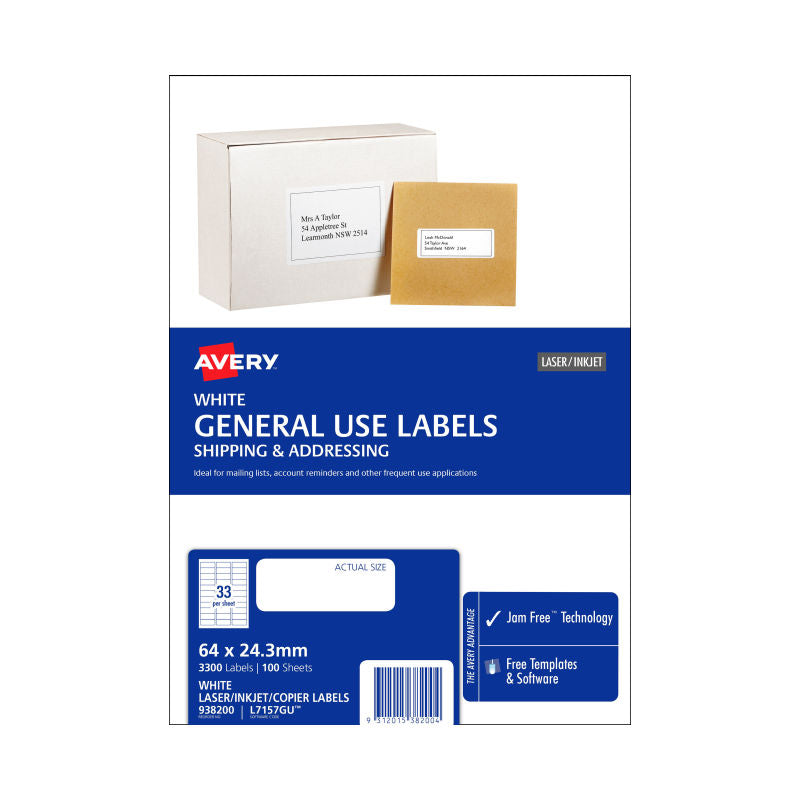 avery-gen-label-l7157gu-33up-bx100 at www.mallsonline.com.au