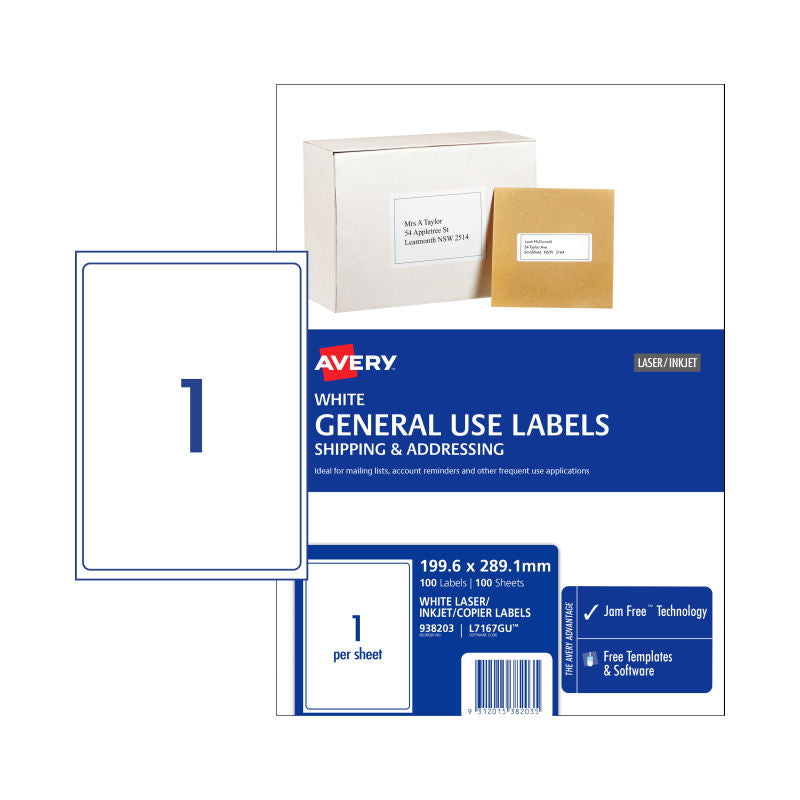 avery-gen-label-l7167gu1up-bx100 at www.mallsonline.com.au