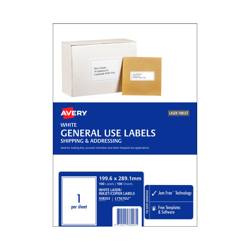 avery-gen-label-l7167gu1up-bx100 at www.mallsonline.com.au