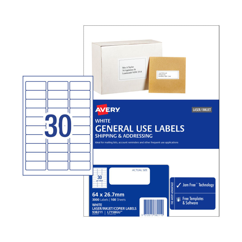avery-gen-label-l7158gu-30up-bx100 at www.mallsonline.com.au