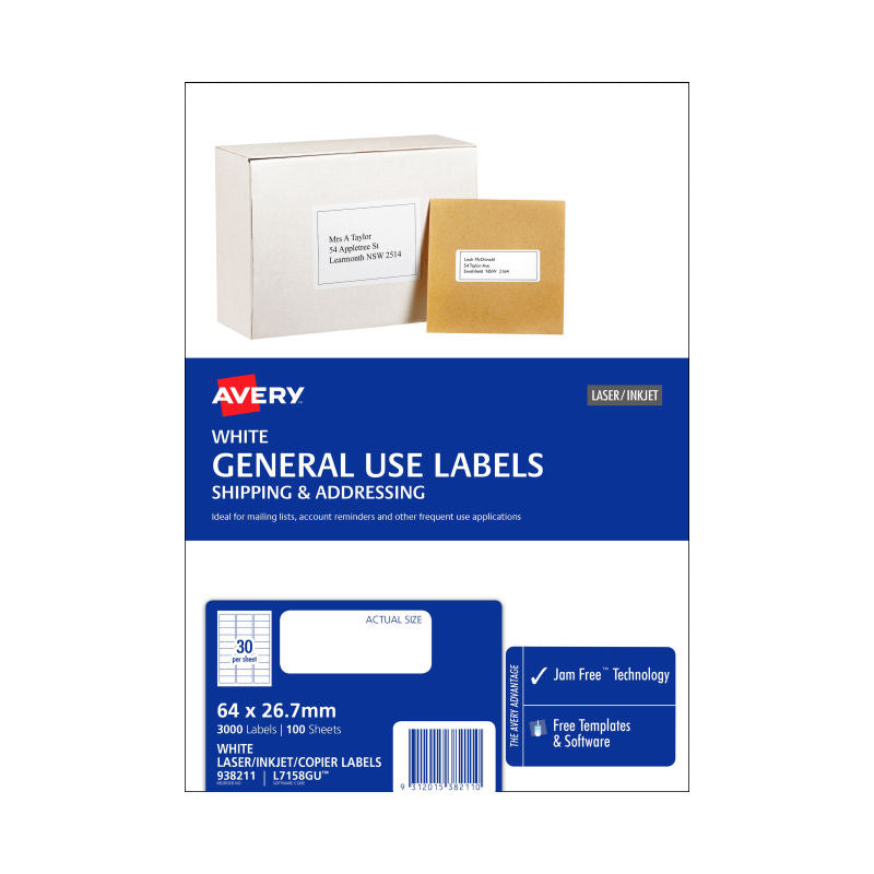 avery-gen-label-l7158gu-30up-bx100 at www.mallsonline.com.au
