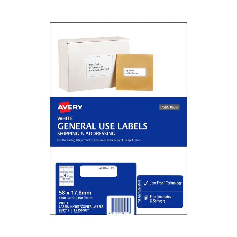avery-gen-label-l7516gu-45up-pack-of-100 at www.mallsonline.com.au