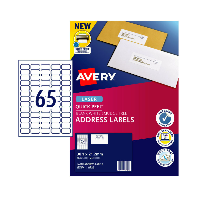 avery-laser-label-l7651-65up-pack-of-25 at www.mallsonline.com.au