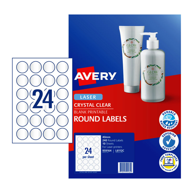 avery-laser-label-rd-clear-40mm-pack-of-240 at www.mallsonline.com.au