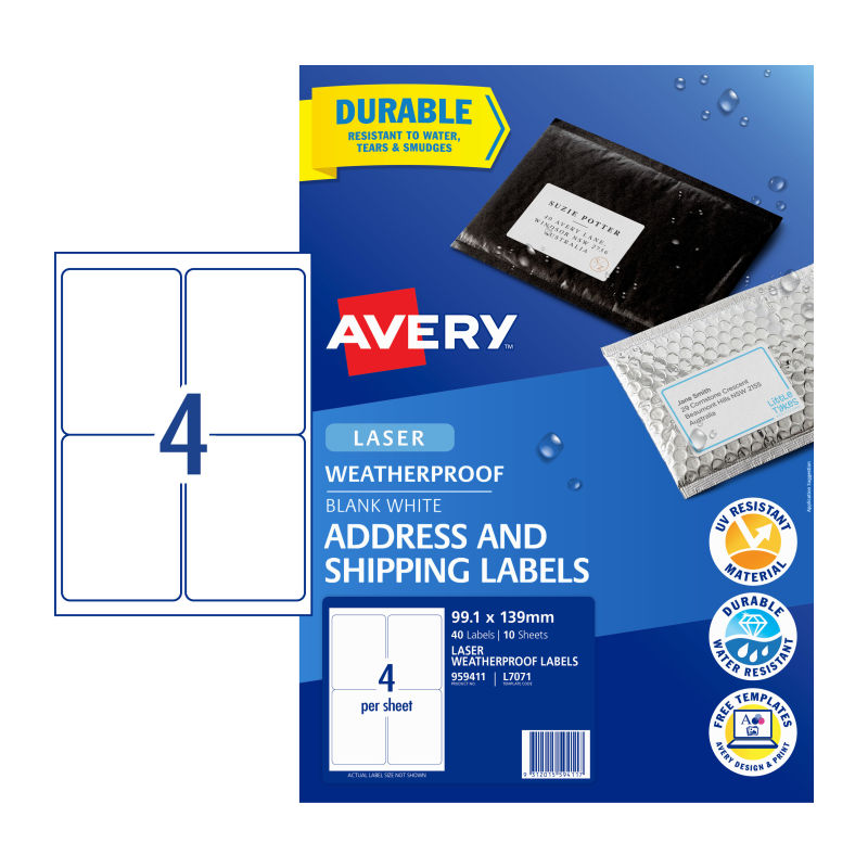 avery-laser-label-l7071-4up-pack-of-10 at www.mallsonline.com.au