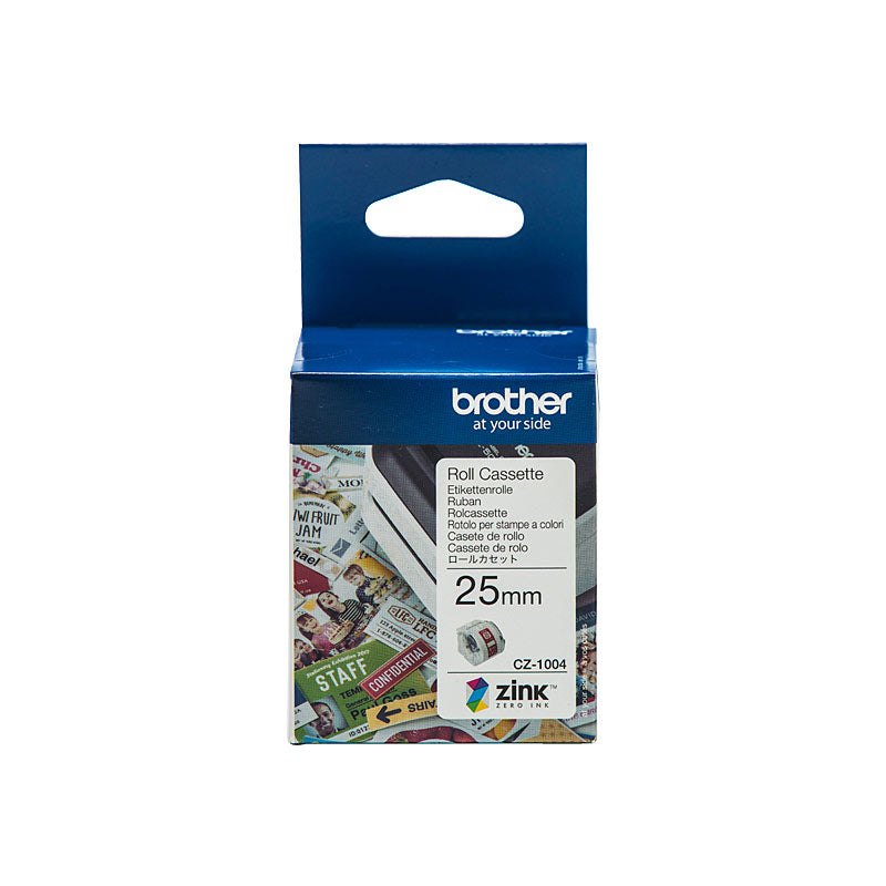 brother-cz1004-tape-cassette-full-colour-continuous-label-roll-25mm-wide-to-suit-vc-500w www.mallsonline.com.au