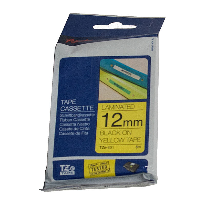 brother-tze631-labelling-tape-12mm-black-on-yellow-tze-tape www.mallsonline.com.au