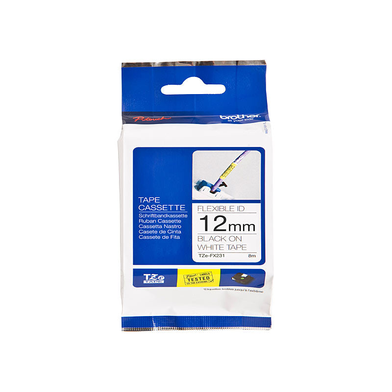 brother-tzefx231-flexible-tape-12mm-black-on-white-flexible-tze-tape www.mallsonline.com.au