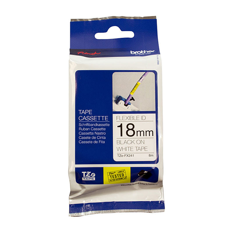 brother-tzefx241-flexible-tape-18mm-black-on-white-tze-tape www.mallsonline.com.au