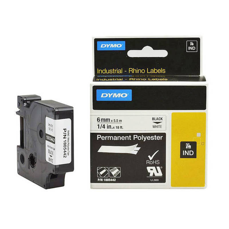 dymo-black-on-white-6mm-tape www.mallsonline.com.au