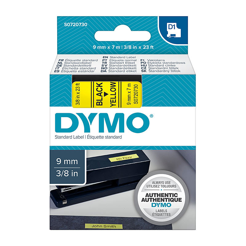 dymo-black-on-yellow-9mm-x7m-tape www.mallsonline.com.au