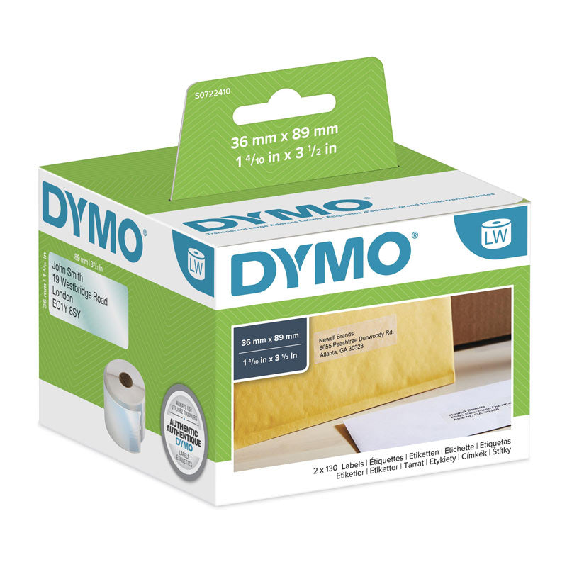 dymo-lw-36mm-x-89mm-clear www.mallsonline.com.au