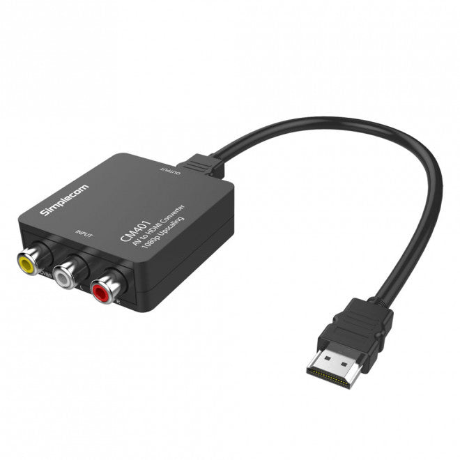 simplecom-cm401-composite-av-cvbs-3rca-to-hdmi-video-converter-1080p-upscaling at www.mallsonline.com.au