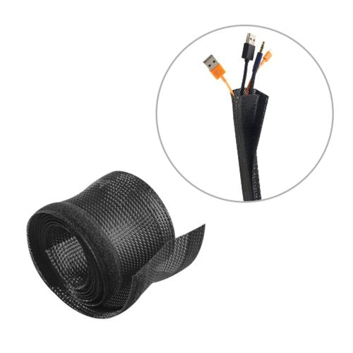 brateck-flexible-cable-wrap-sleeve-with-hook-and-loop-fastener-135mm-5-3-width-material-polyester-dimensions-1000x135mm-black at www.mallsonline.com.au