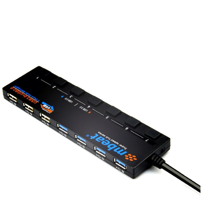 mbeat-7-port-usb-3-0-usb-2-0-powered-hub-manager-with-switches-4x-usb-3-0-with-5gbps-3x-usb-2-0-with-2-4ghz480mbps-super-fast-hub-manager www.mallsonline.com.au