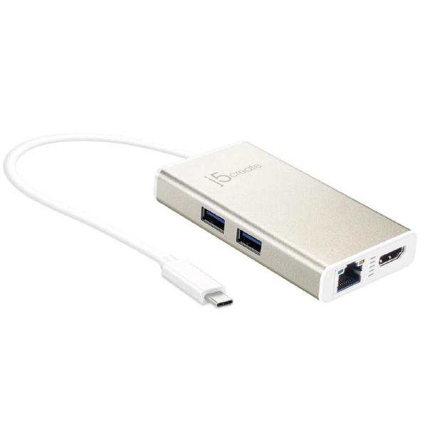 j5create-jca374-usb-c-type-c-multi-adapter-usb-c-to-2-x-usb-3-0-gigabit-ethernet-port-hdmi-usb-c-pd-pass-through-power-delivery-port at www.mallsonline.com.au